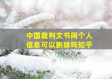 中国裁判文书网个人信息可以删除吗知乎