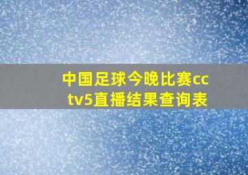 中国足球今晚比赛cctv5直播结果查询表