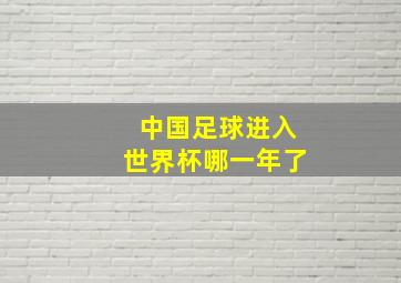 中国足球进入世界杯哪一年了