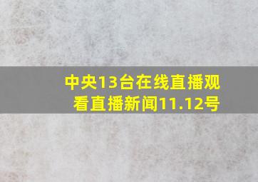 中央13台在线直播观看直播新闻11.12号