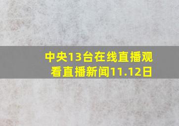 中央13台在线直播观看直播新闻11.12日