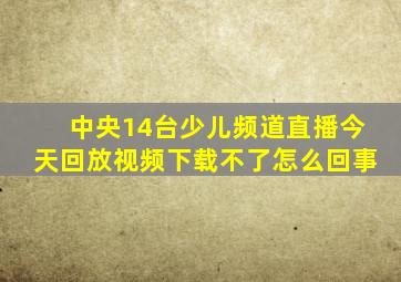 中央14台少儿频道直播今天回放视频下载不了怎么回事