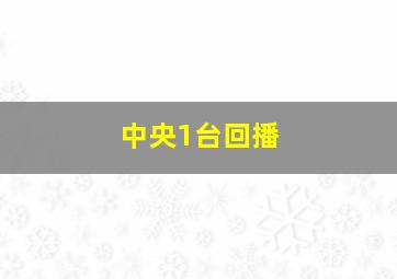 中央1台回播