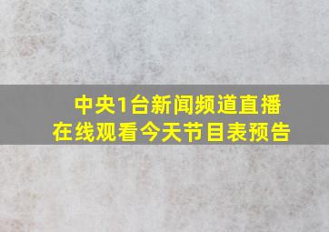 中央1台新闻频道直播在线观看今天节目表预告