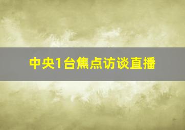 中央1台焦点访谈直播