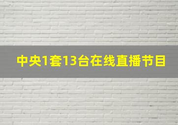 中央1套13台在线直播节目