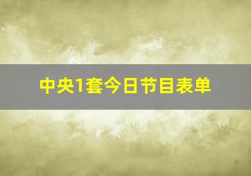 中央1套今日节目表单