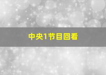 中央1节目回看