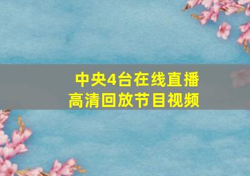 中央4台在线直播高清回放节目视频