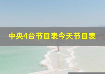 中央4台节目表今天节目表