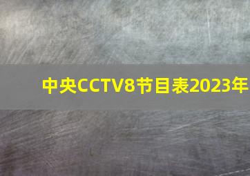 中央CCTV8节目表2023年