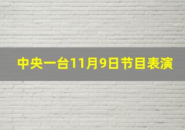 中央一台11月9日节目表演