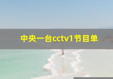 中央一台cctv1节目单