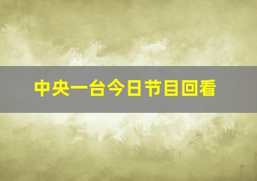 中央一台今日节目回看