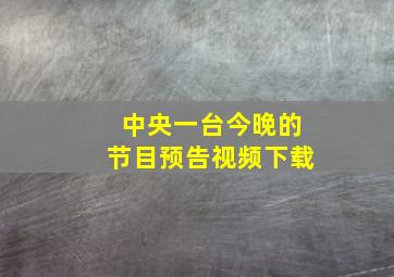 中央一台今晚的节目预告视频下载