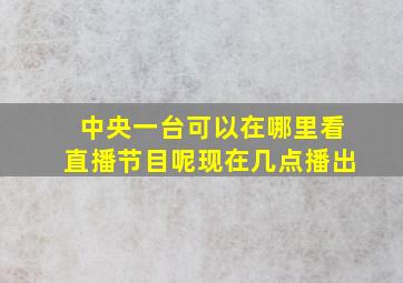 中央一台可以在哪里看直播节目呢现在几点播出