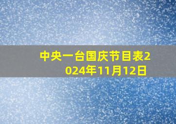 中央一台国庆节目表2024年11月12日