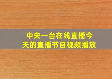 中央一台在线直播今天的直播节目视频播放