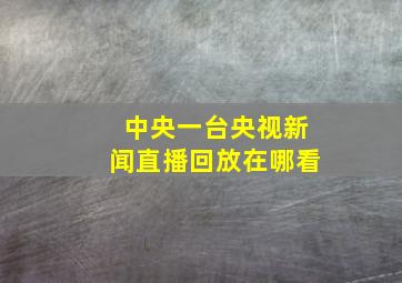 中央一台央视新闻直播回放在哪看