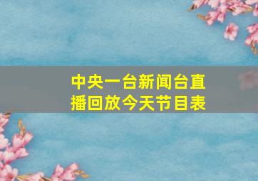 中央一台新闻台直播回放今天节目表