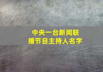 中央一台新闻联播节目主持人名字