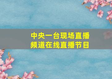 中央一台现场直播频道在线直播节目