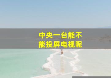 中央一台能不能投屏电视呢