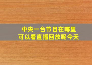 中央一台节目在哪里可以看直播回放呢今天