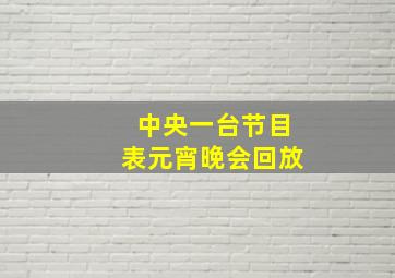 中央一台节目表元宵晚会回放