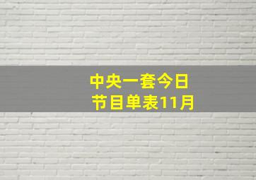 中央一套今日节目单表11月