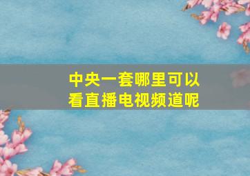 中央一套哪里可以看直播电视频道呢