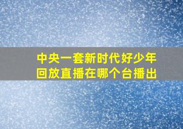 中央一套新时代好少年回放直播在哪个台播出