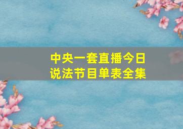 中央一套直播今日说法节目单表全集