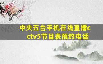 中央五台手机在线直播cctv5节目表预约电话