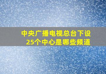 中央广播电视总台下设25个中心是哪些频道