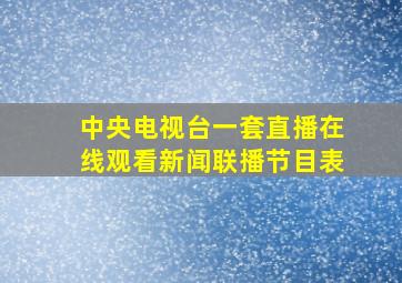 中央电视台一套直播在线观看新闻联播节目表