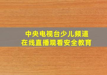 中央电视台少儿频道在线直播观看安全教育