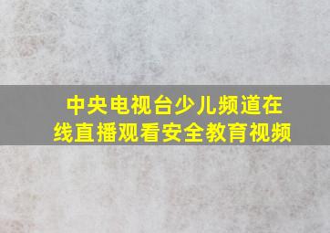 中央电视台少儿频道在线直播观看安全教育视频