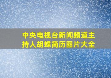 中央电视台新闻频道主持人胡蝶简历图片大全