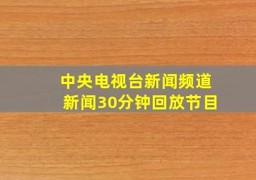 中央电视台新闻频道新闻30分钟回放节目