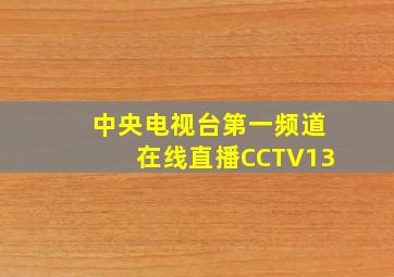 中央电视台第一频道在线直播CCTV13