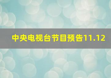 中央电视台节目预告11.12