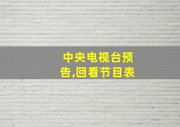 中央电视台预告,回看节目表