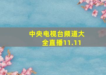 中央电视台频道大全直播11.11