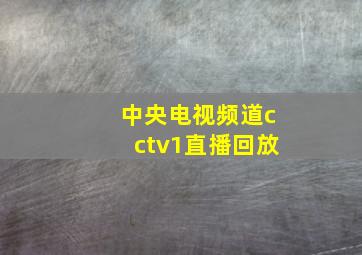 中央电视频道cctv1直播回放