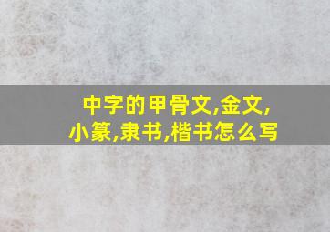 中字的甲骨文,金文,小篆,隶书,楷书怎么写