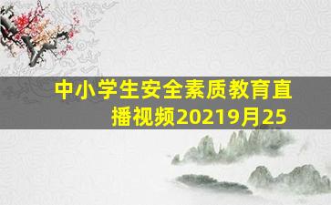 中小学生安全素质教育直播视频20219月25