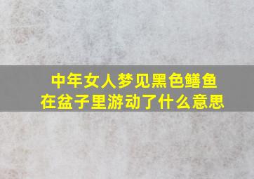 中年女人梦见黑色鳝鱼在盆子里游动了什么意思