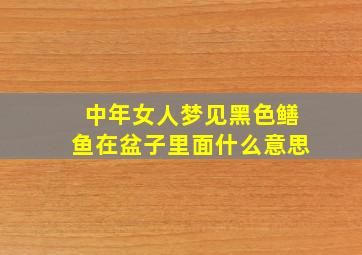 中年女人梦见黑色鳝鱼在盆子里面什么意思