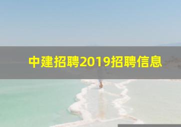 中建招聘2019招聘信息